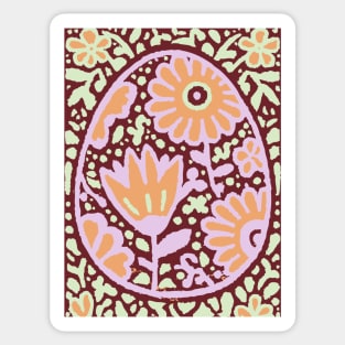 Groovy Floral Egg | Retro Spring Graphic Sticker